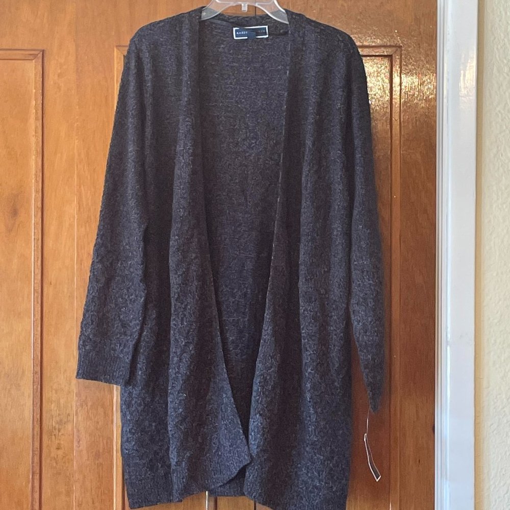 Karen Scott Women's Core Cardigan Black Ash. NWT